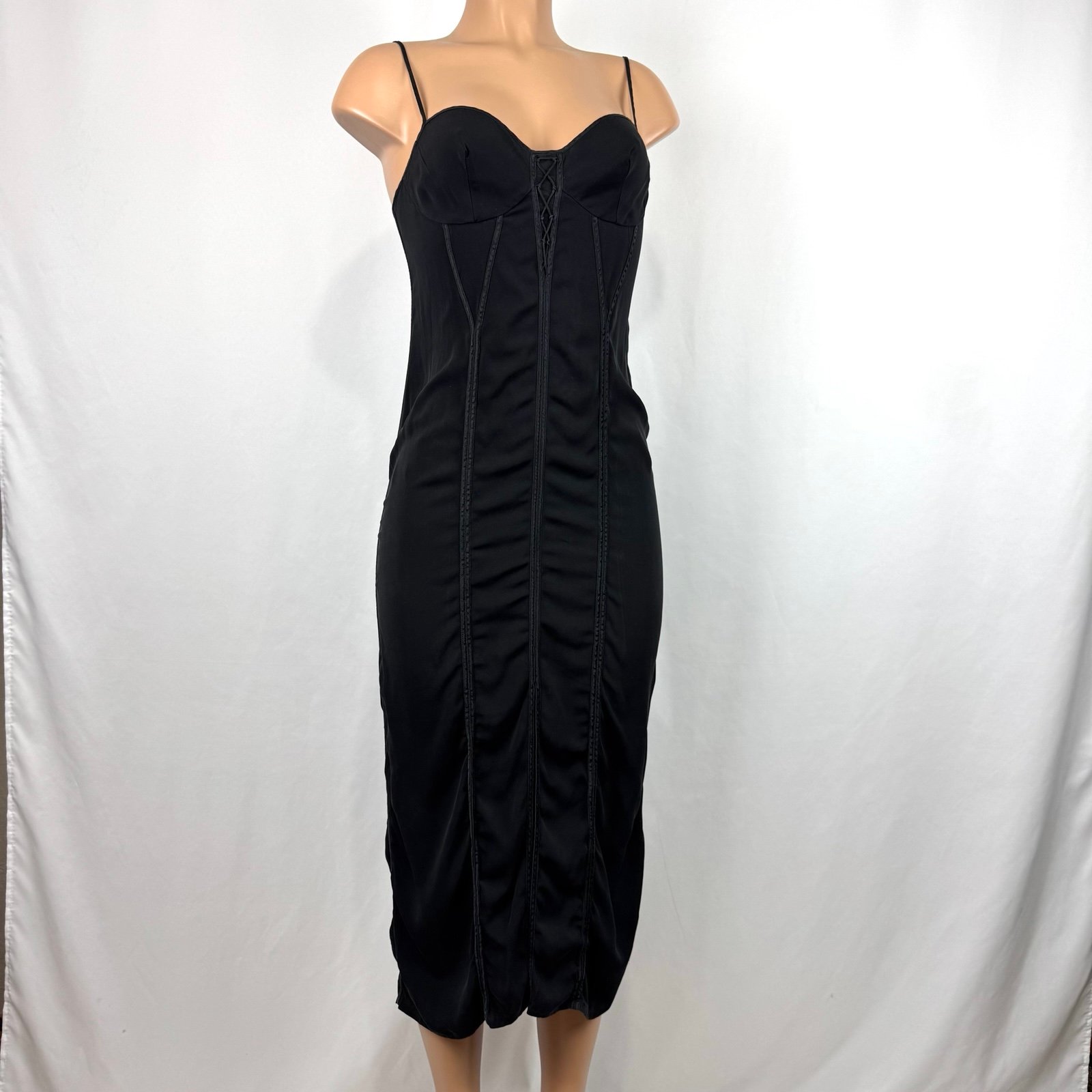 VINTAGE La Perla Long Slip Dress Women’s sz S/M Black Italy Luxury Silk Romantic
