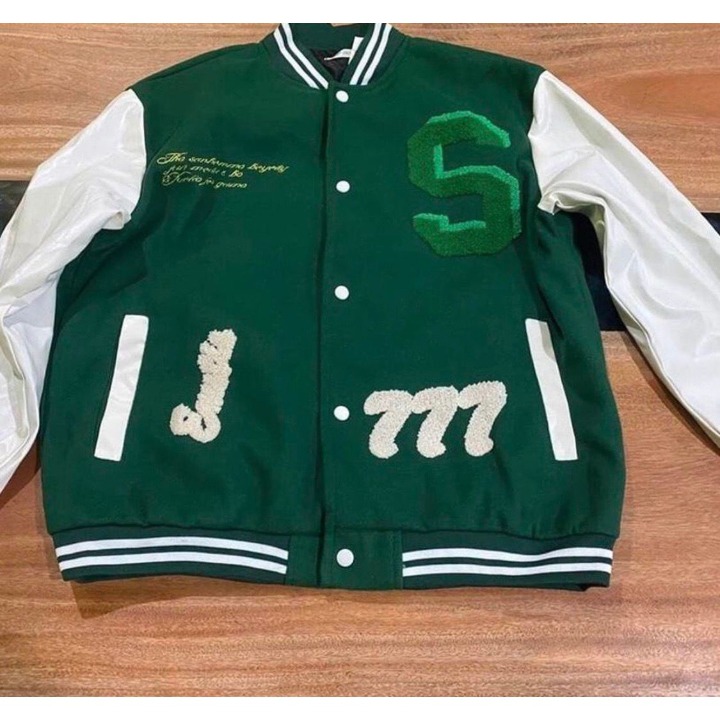 Green 777 Varsity Jacket