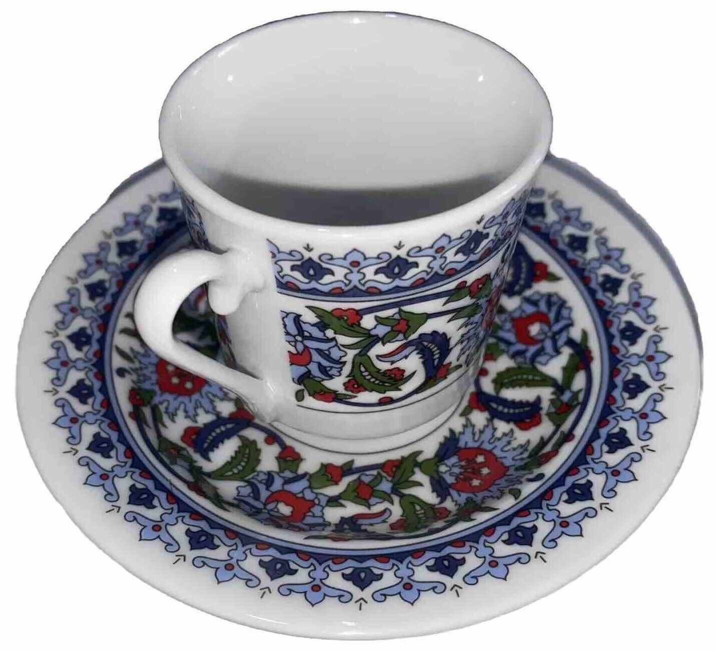 Porcelain Tea Cups Kutahya Turkish Tea Cups And Saucers Set Of 5 Vintage VTG