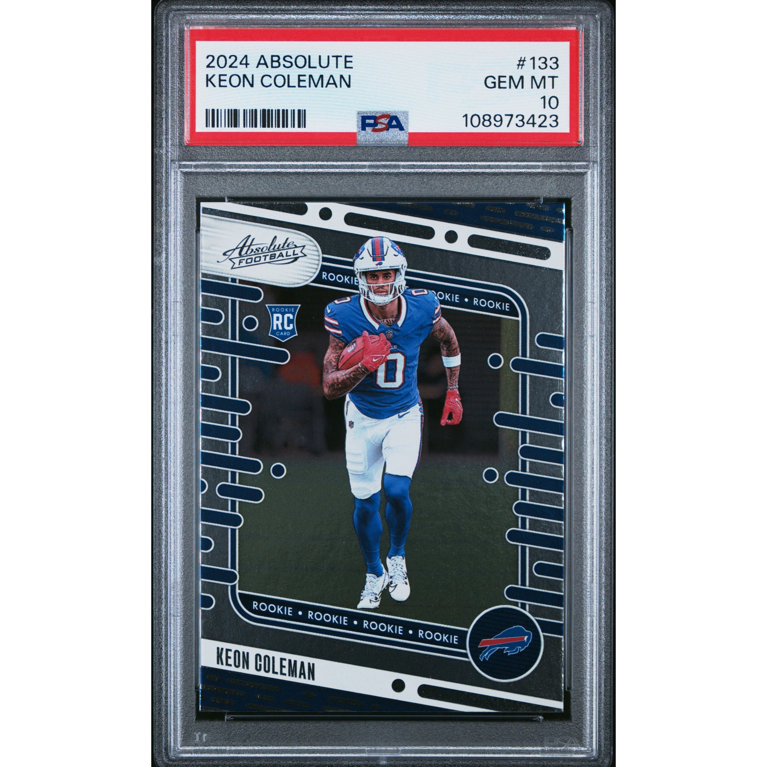 Graded 2024 Panini Absolute Keon Coleman #133 Rookie Card PSA 10