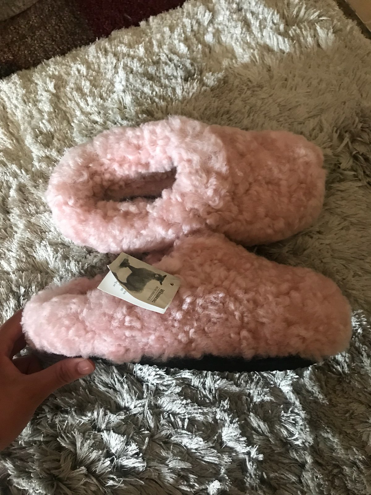 Brand New Real Sheepskin PinkSlippers 7