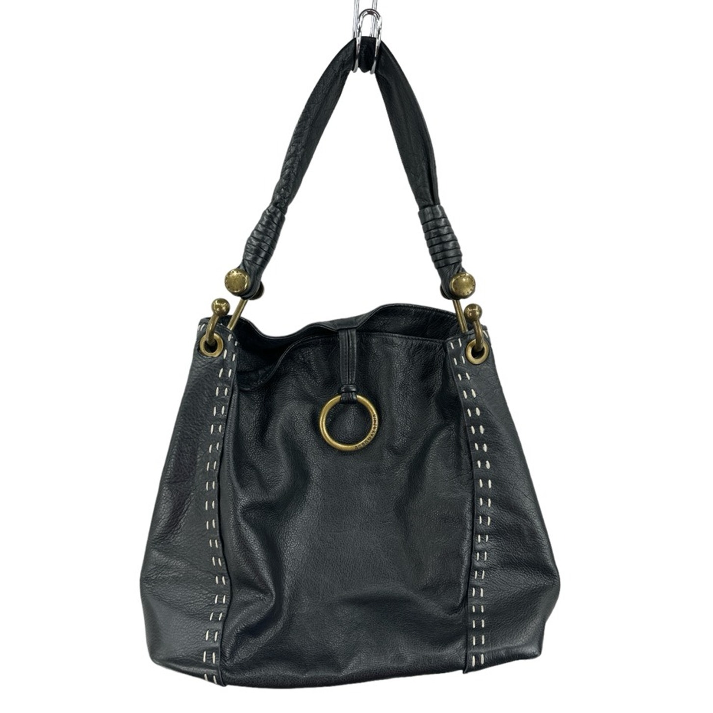 BCBGMaxAzria Womens Shoulder Bag Black Inner Pocket Single Strap Stitching M