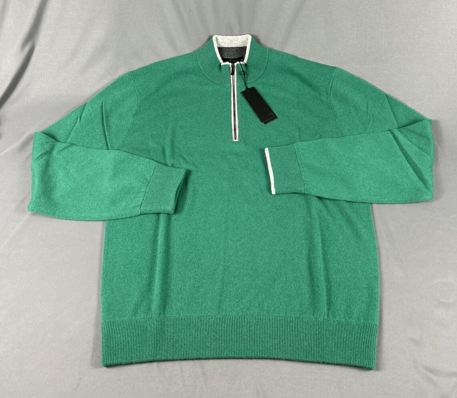 Greyson Cashmere Golf Sweater Sebonack 1/4 Zip XL Bonsai Green NWT MSRP 285