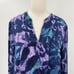 Nic + Zoe Indigo Vines Floral Print Midi Live in Shirt Dress Purple Blue Small