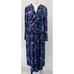 Nic + Zoe Indigo Vines Floral Print Midi Live in Shirt Dress Purple Blue Small