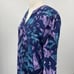 Nic + Zoe Indigo Vines Floral Print Midi Live in Shirt Dress Purple Blue Small