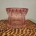 BATH AND BODY WORKS PINK FACETED GLASS 3 WICK CANDLE PEDESTAL