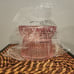 BATH AND BODY WORKS PINK FACETED GLASS 3 WICK CANDLE PEDESTAL