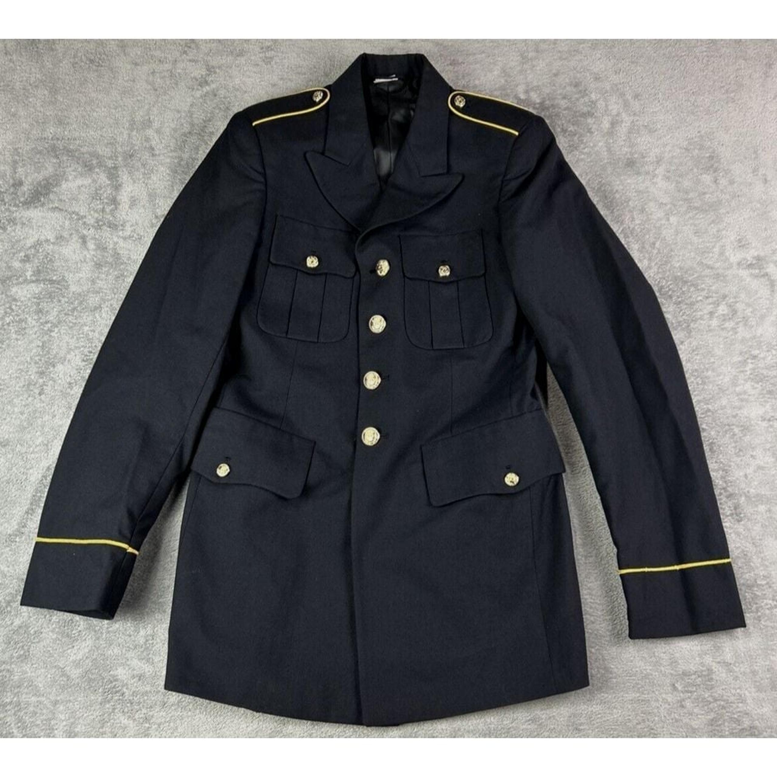 Derossi & Son US Army Men's Dress Blue Uniform Jacket Coat size 34 LC Military