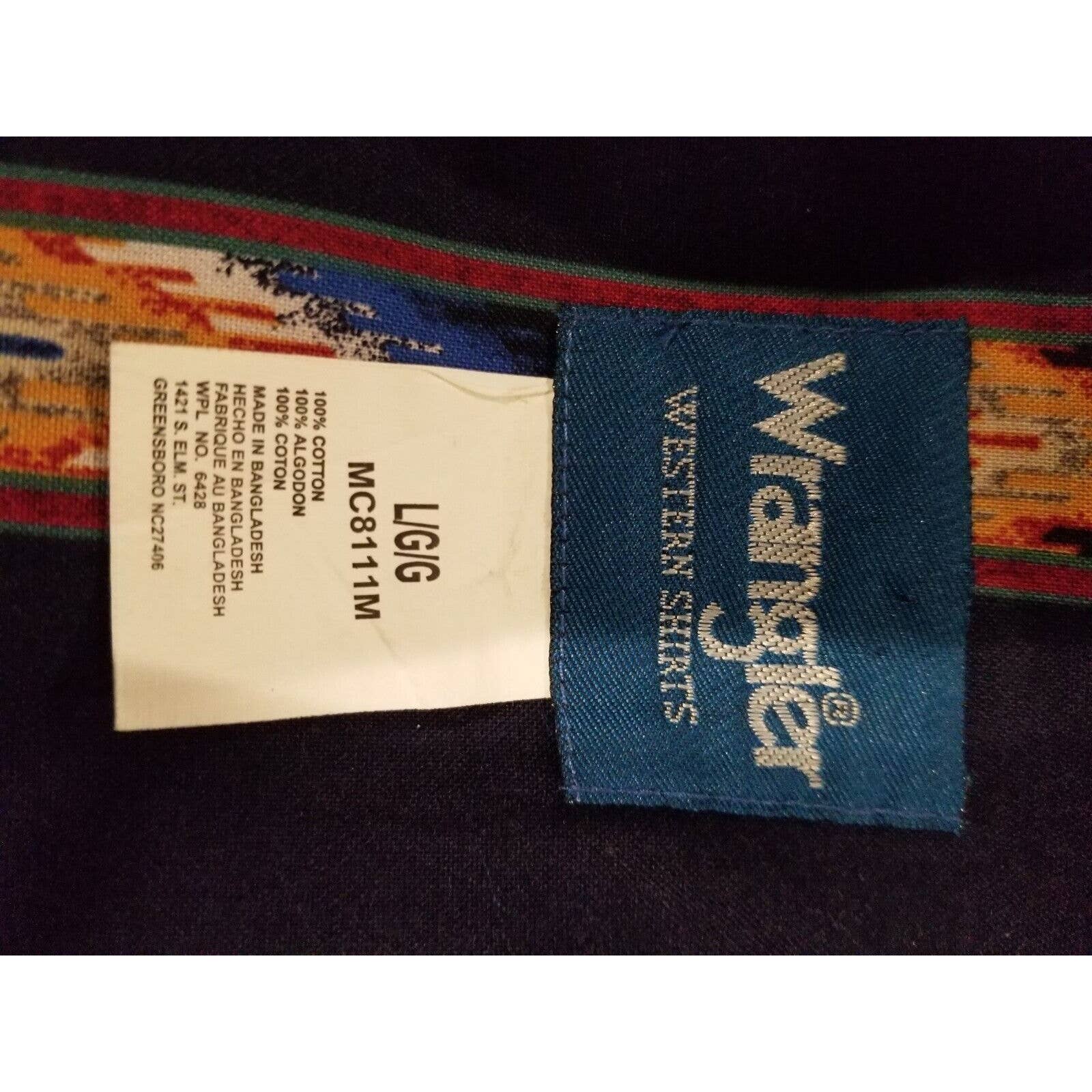 Mens Wrangler Western Bull Rider Shirt L