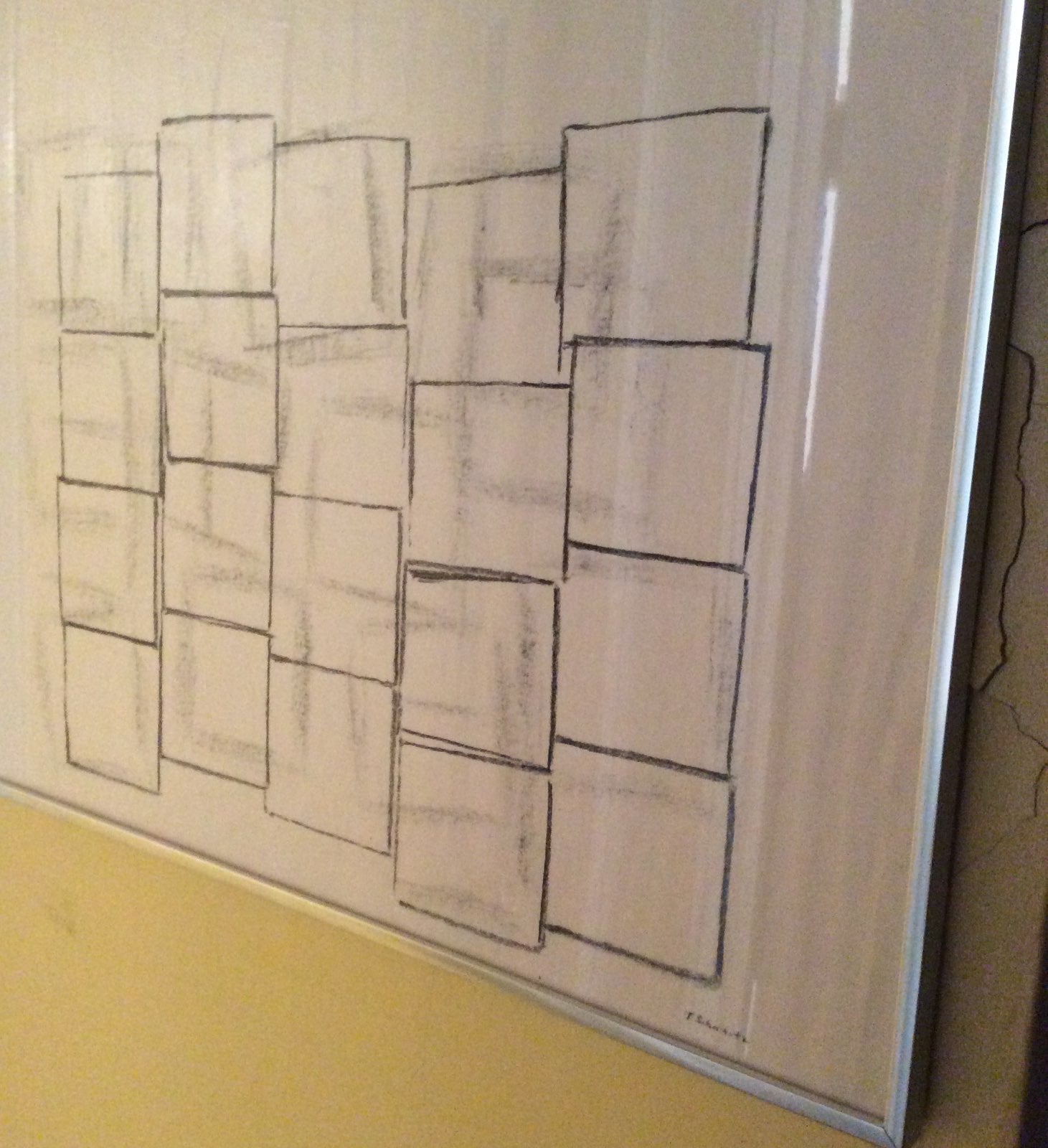 Therese Schwartz One of a Kind Old Fashioned Lithograph Crayon Squares ModernArt