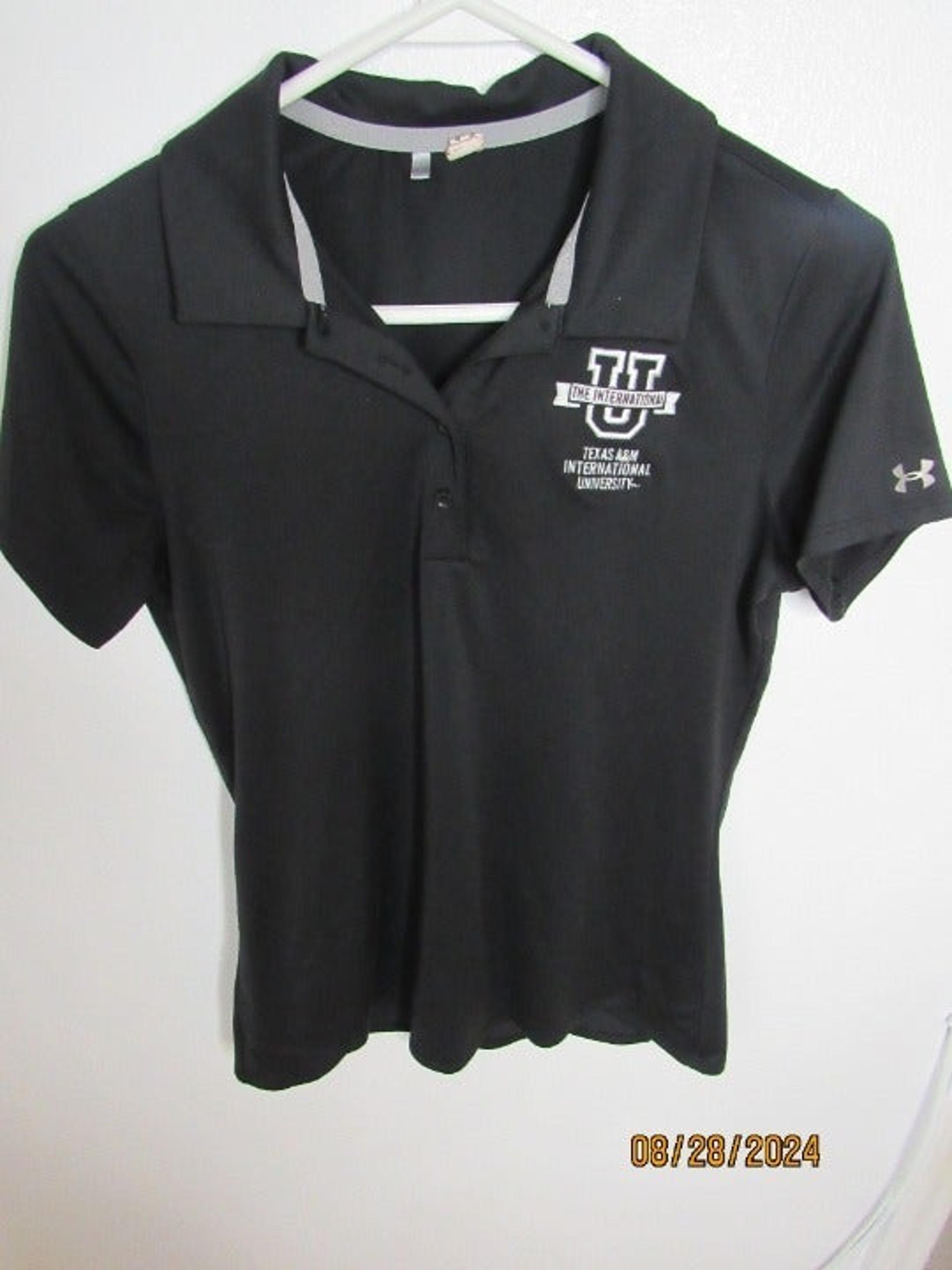 Texas A&M Polo University Shirt womens S blk dustdevils soccer Golf heatgear