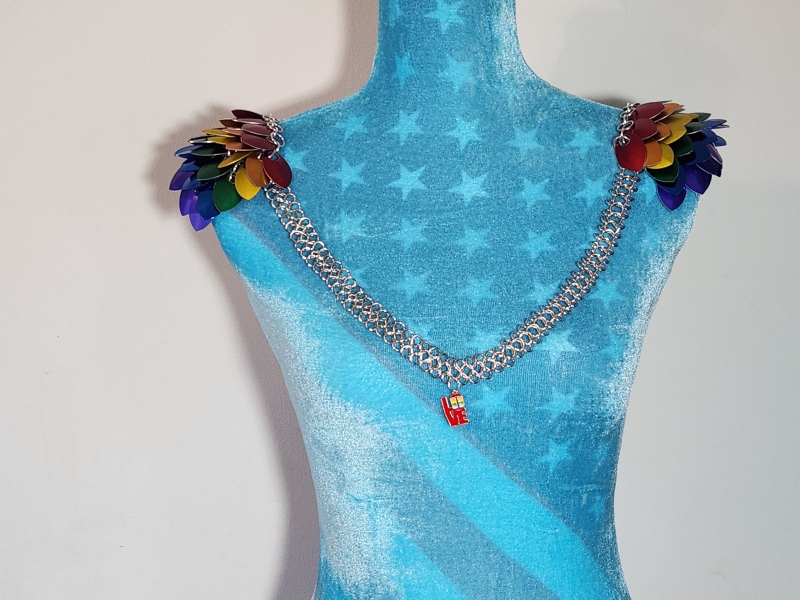 Rainbow pride scale mail dragon scales armor