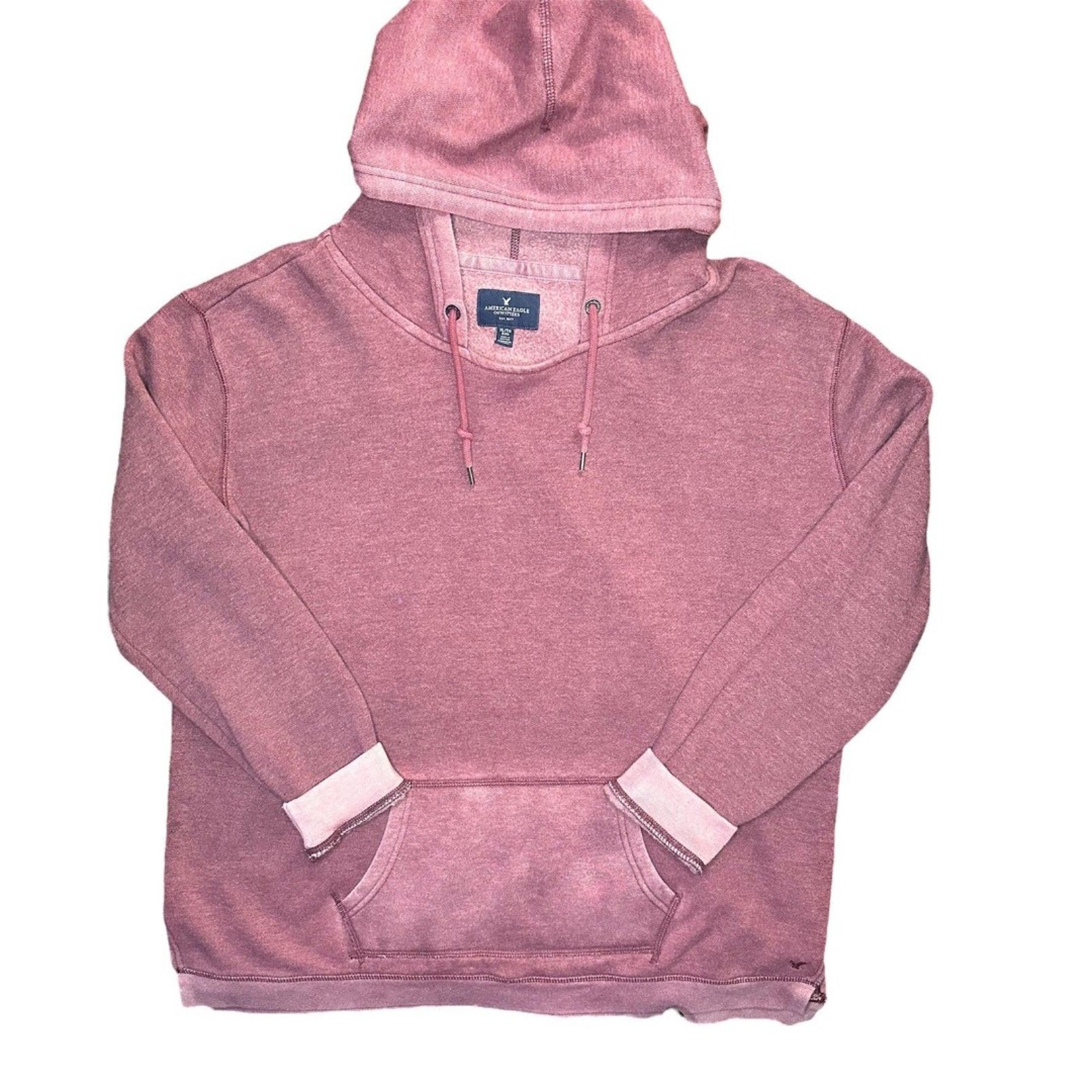 Men’s American Eagle Red Maroon Hoodie Size L Streetwear Cozy Casualwear
