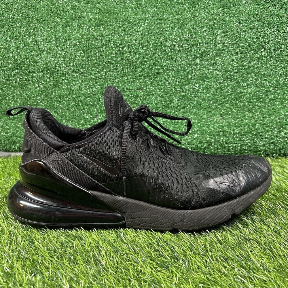 Nike Air Max 270 Mens 13 Triple Black Shoes Sneakers Athletic Running Casual