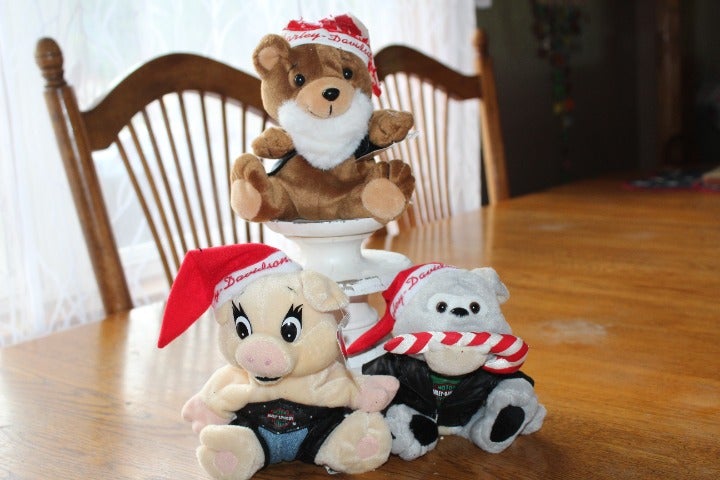Harley Davidson Bean Bag Plushies-Dresser Bear-Sporty Pig-Glider Bulldog-RARE