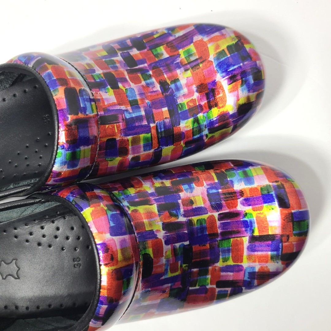 Dansko Professional Clog Color Block Patent Leather Size 38 (US Size 7.5 - 8)