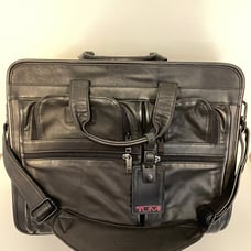 Tumi Black Napa Leather Briefcase Laptop Business Bag
