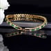 2ct Green Emerald Womens 14K Gold Gemstone & Diamond Tennis Bracelet Silver 7