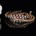 2ct Green Emerald Womens 14K Gold Gemstone & Diamond Tennis Bracelet Silver 7
