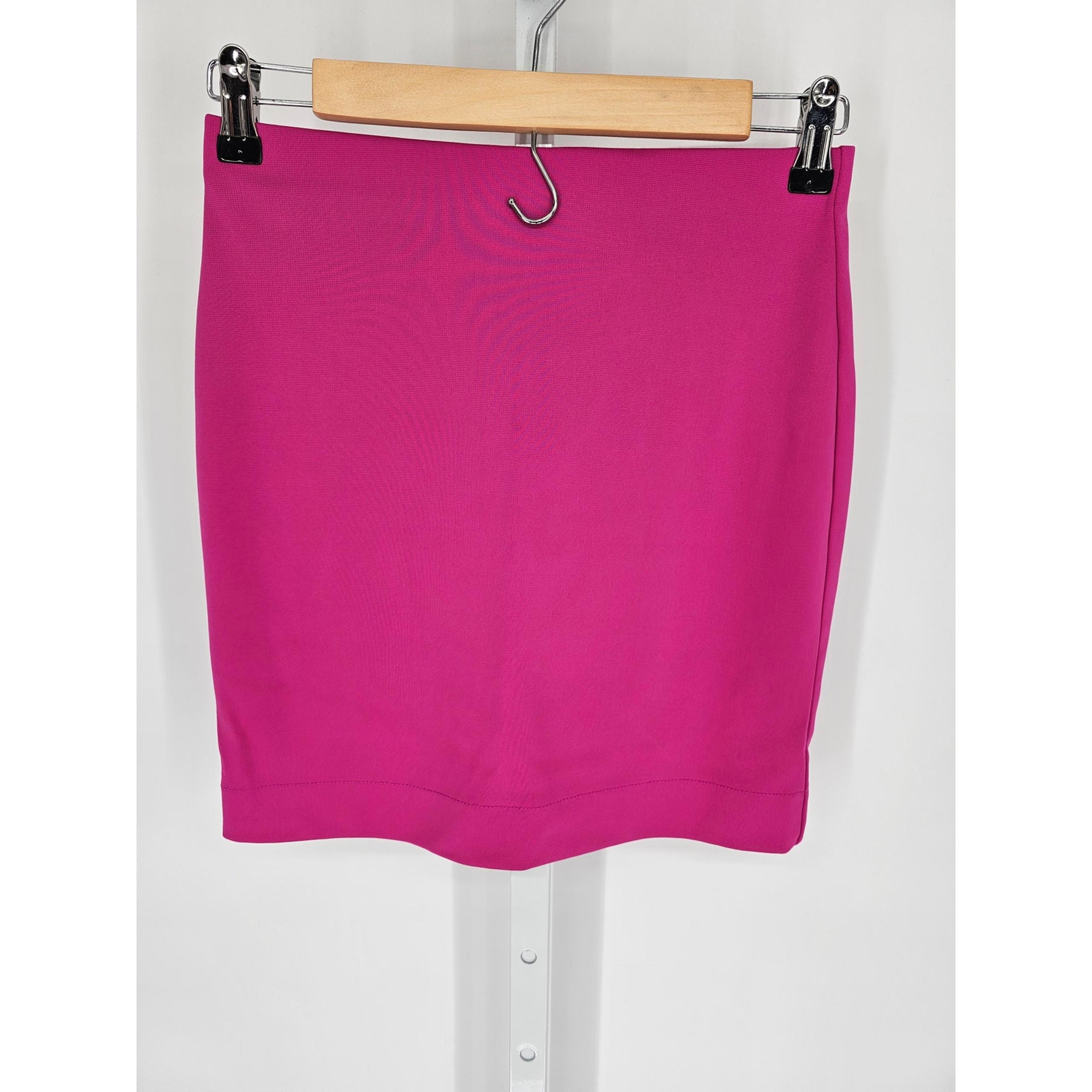Y2K FOREVER 21 Women's Pink Mini Elastic Zipper Closer Pencil Skirt Size S