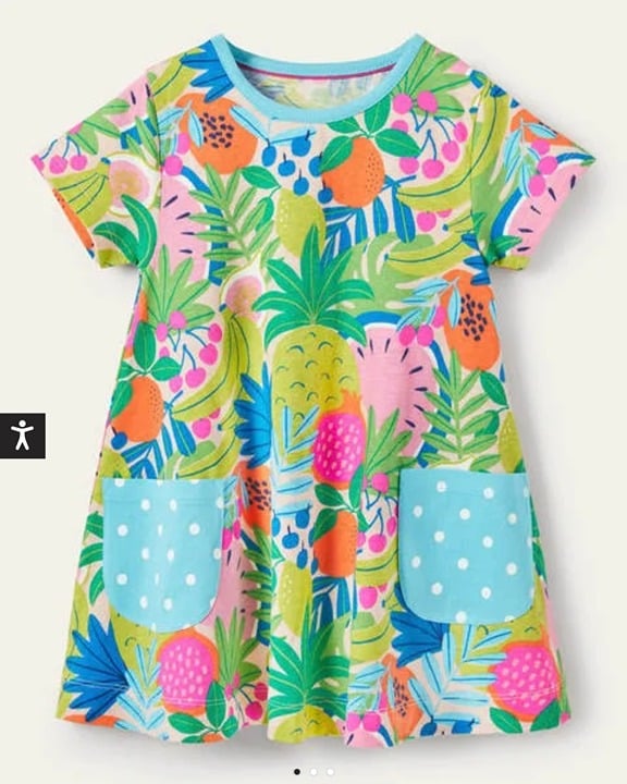 NWOT Mini Boden Short-sleeved Printed Tunic 6-7Y