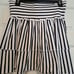 Duffield Lane Nancy Navy Stripe Smocked Waist Tiered Ruffle Skirt Women's Small