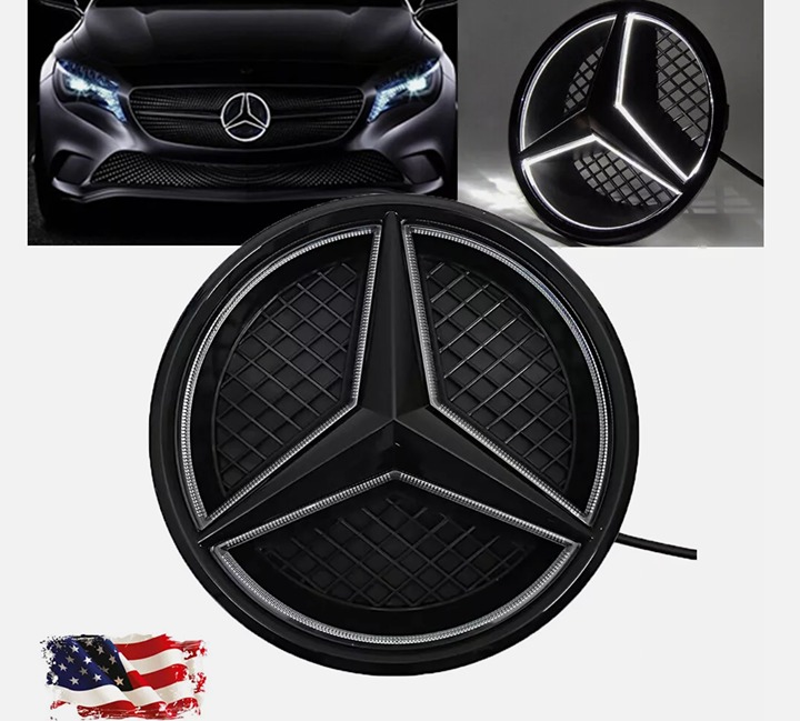 For 2013-2018 Mercedes Benz C-Class C300 Led Emblem Front Grille Star Badge Logo