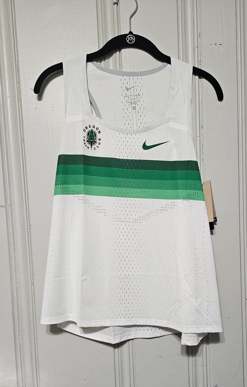 Nike Dri-Fit Oregon Track Club Singlet White/Green DR5851-100 Women's size Large