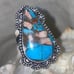 Copper Turquoise Natural Gemstone vintage statement ring 8.5 - 9