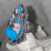 Copper Turquoise Natural Gemstone vintage statement ring 8.5 - 9
