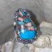 Copper Turquoise Natural Gemstone vintage statement ring 8.5 - 9