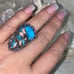 Copper Turquoise Natural Gemstone vintage statement ring 8.5 - 9