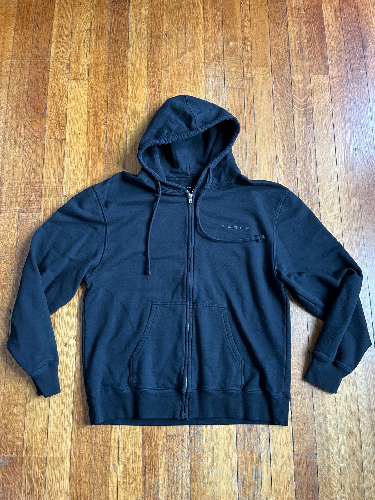 Tesla Genuine Zip Hoodie Black Logo Size XL