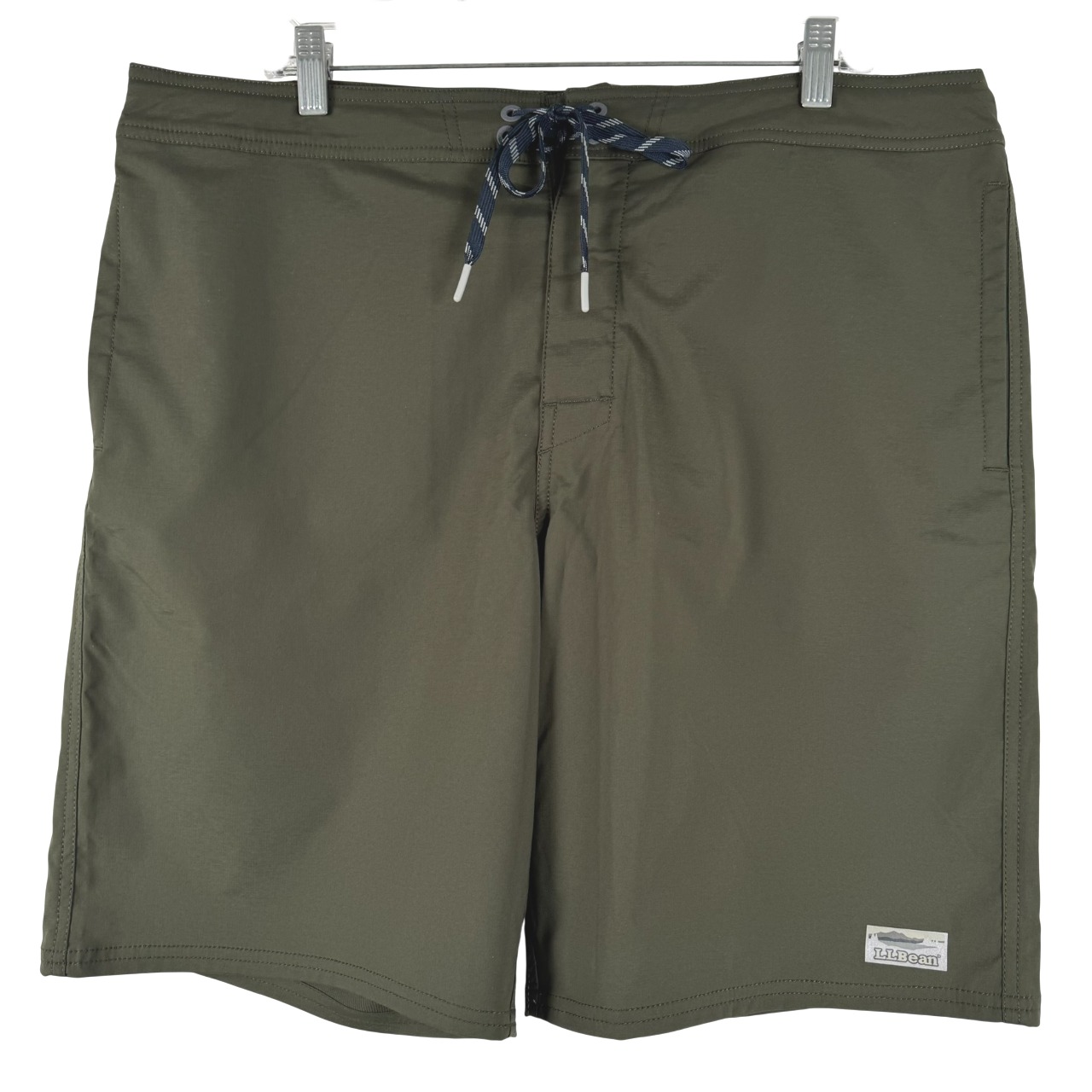 L.L. Bean Board Shorts Mens Size 38 Green Polyester Blend Beach Outdoor SS-1744