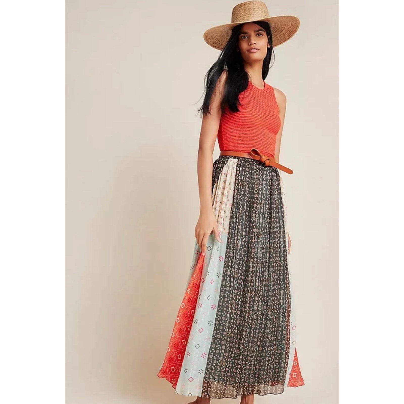Anthropologie Margot Pleated Maxi Skirt new size 10