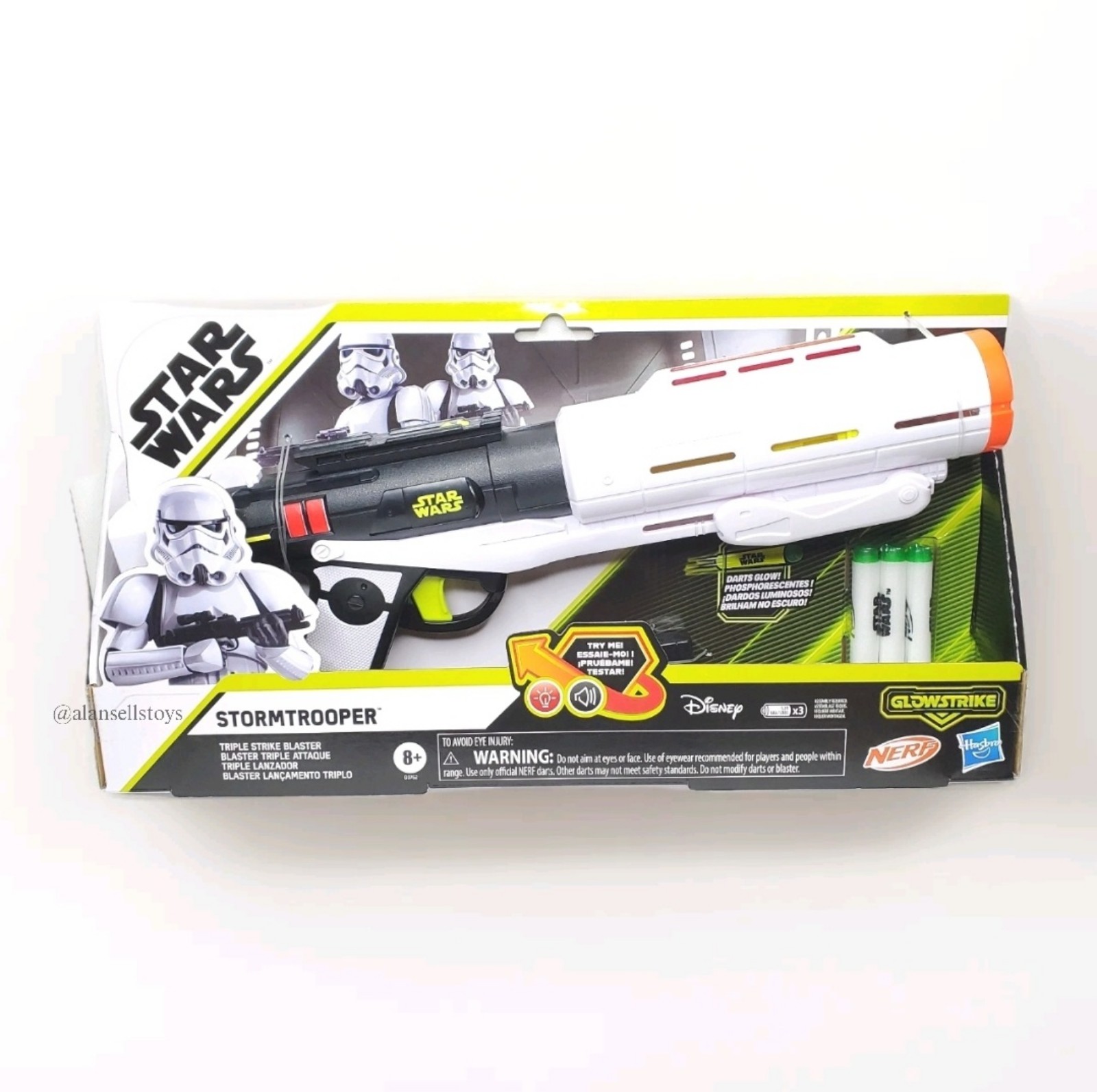 NEW 2025 Nerf Glowstrike Star Wars Stormtrooper Triple Strike Blaster Toys