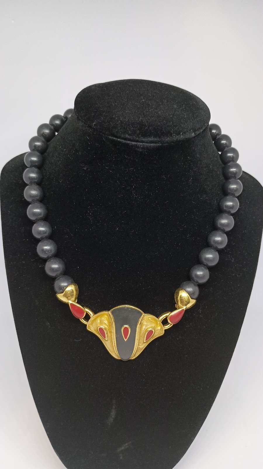 Vintage 1980s Monet Necklace In Collaboration w Yves Saint Laurent Art Nouveau