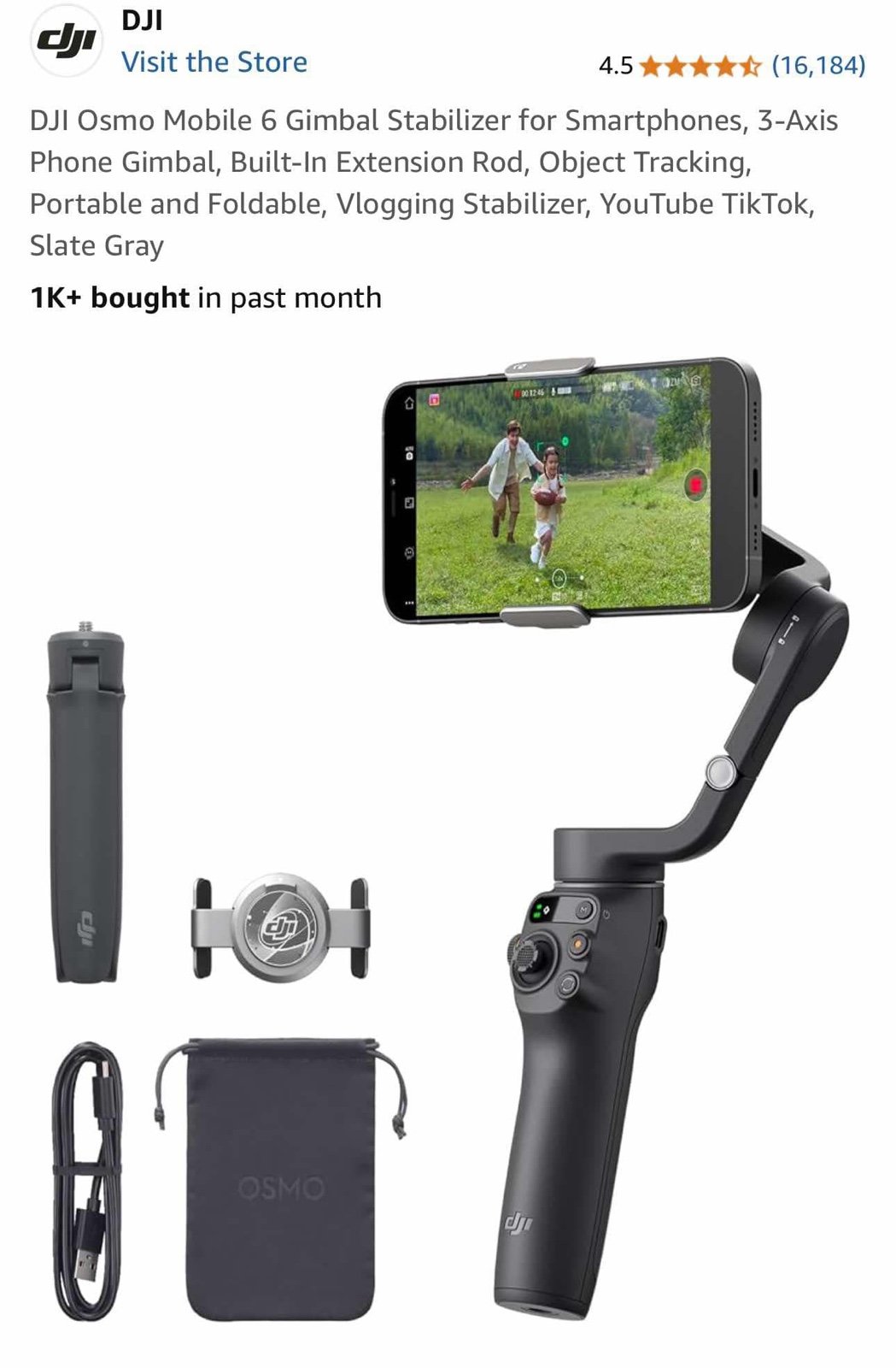 Dji osmo mobile 6 gimnsl stabilizer + Dji Om fill light phone clamp