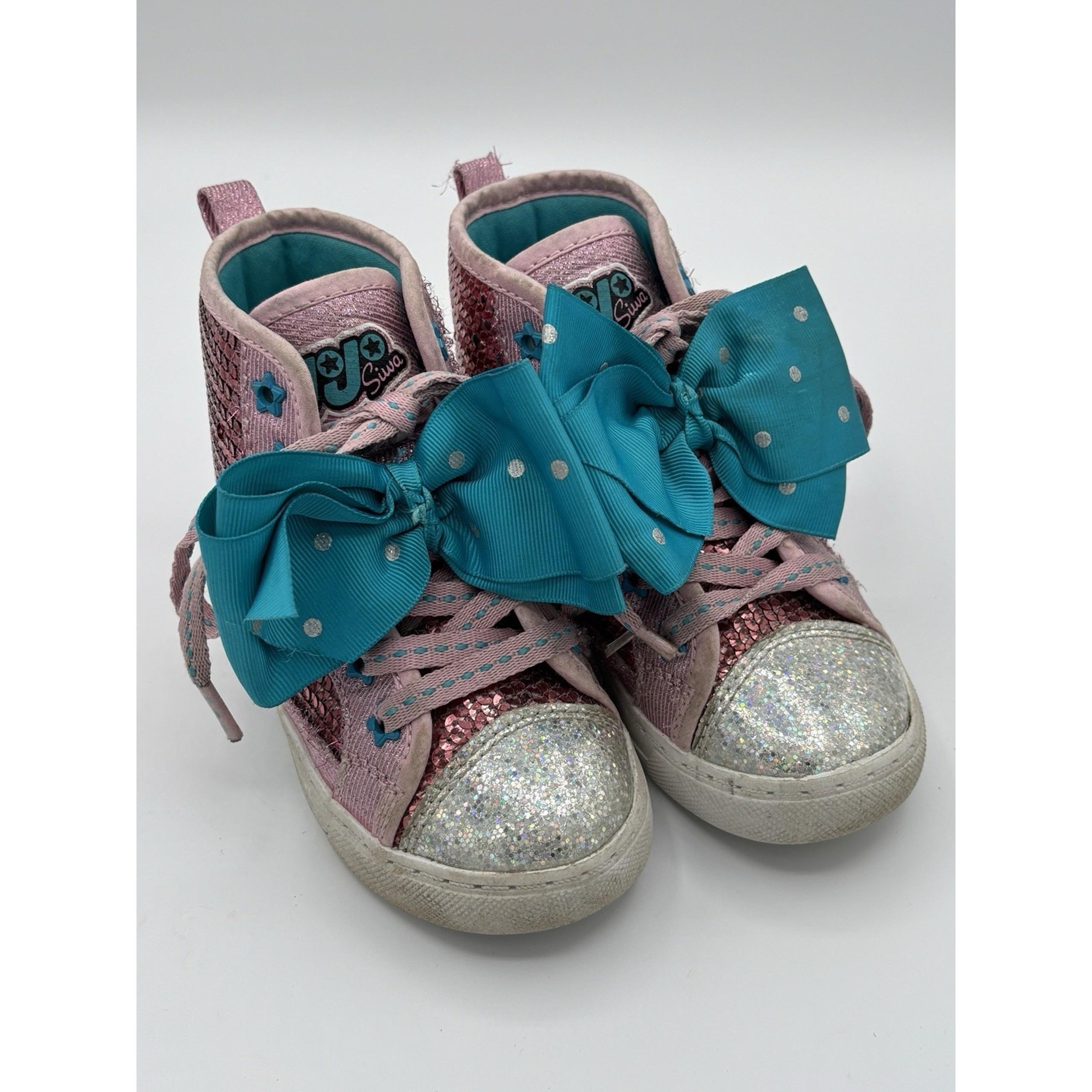 Nickelodeon JoJo Siwa Girl's Glitter High Top Sneakers - Pink Little Girl Sz 10