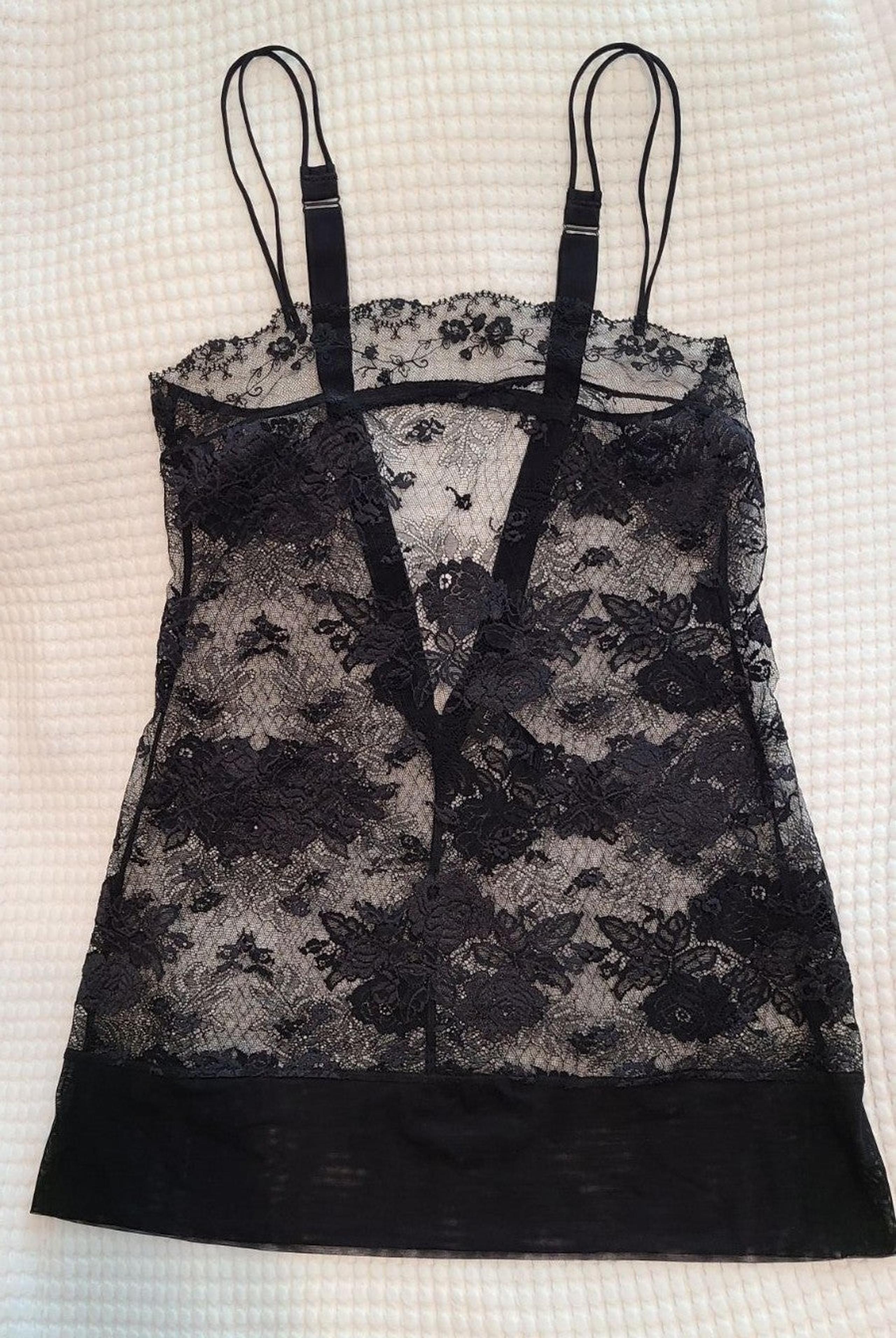 La Perla Lace Chemise Slip Dress Black 1