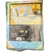 SEARS vintage Bloomin' Patch QUEEN Fitted Sheet NOS Cottagecore pink blue green