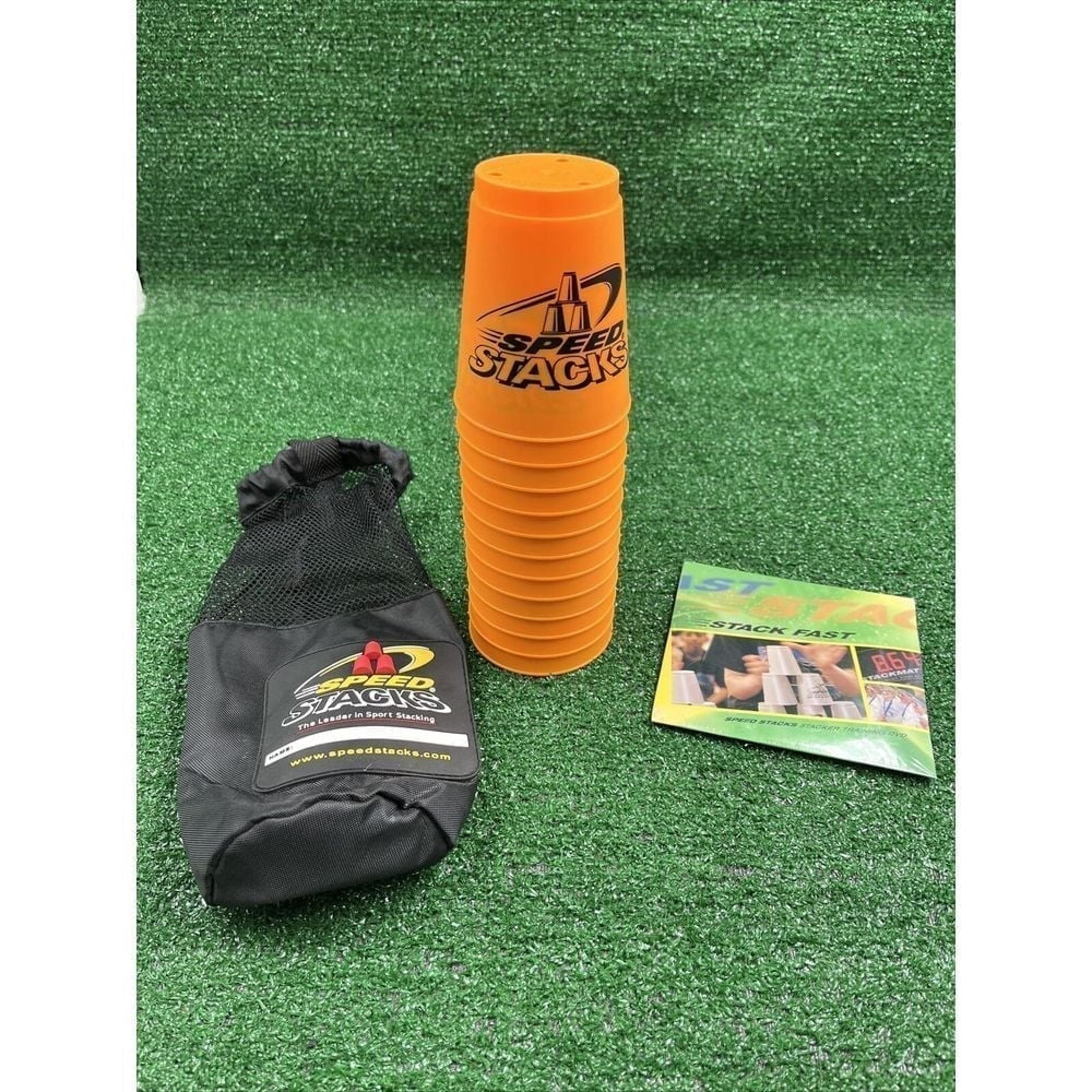 WSSA Official Speed Stacks 12 Orange Cups  Mesh Bag & Sealed Training DVD