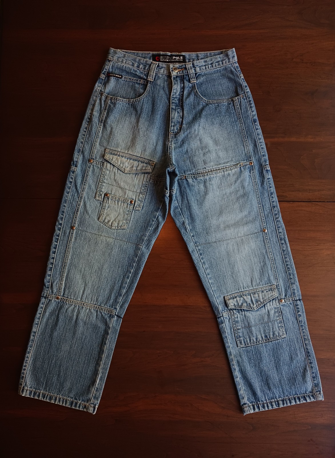 Southpole Authentic Collection Multi Pocket Vintage 2000s Denim Cargo Jeans