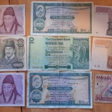 Collection of antique foreign bills