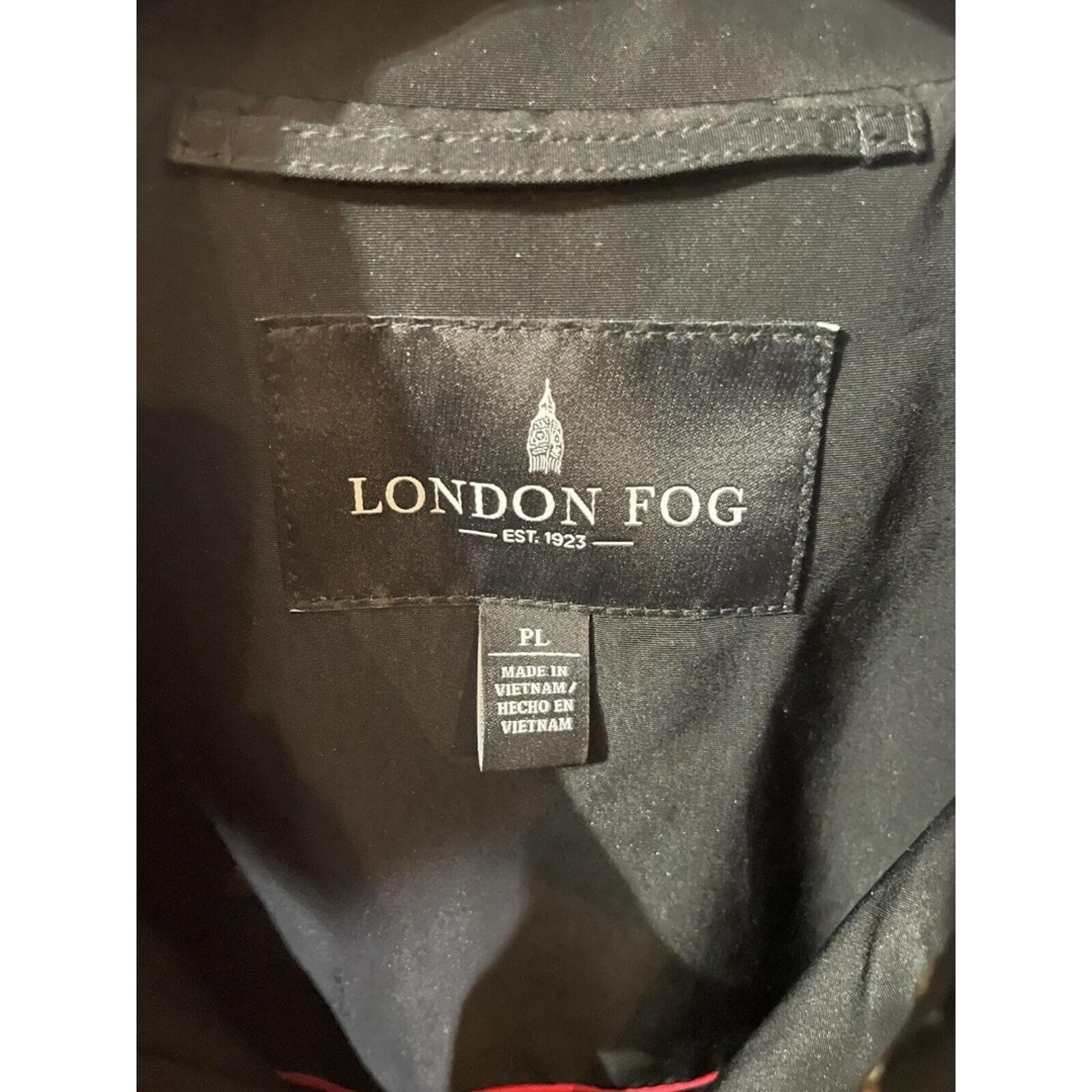 London Fog Women’s Rain Coat, Mid Length, Classic Style, Black. Sz PL