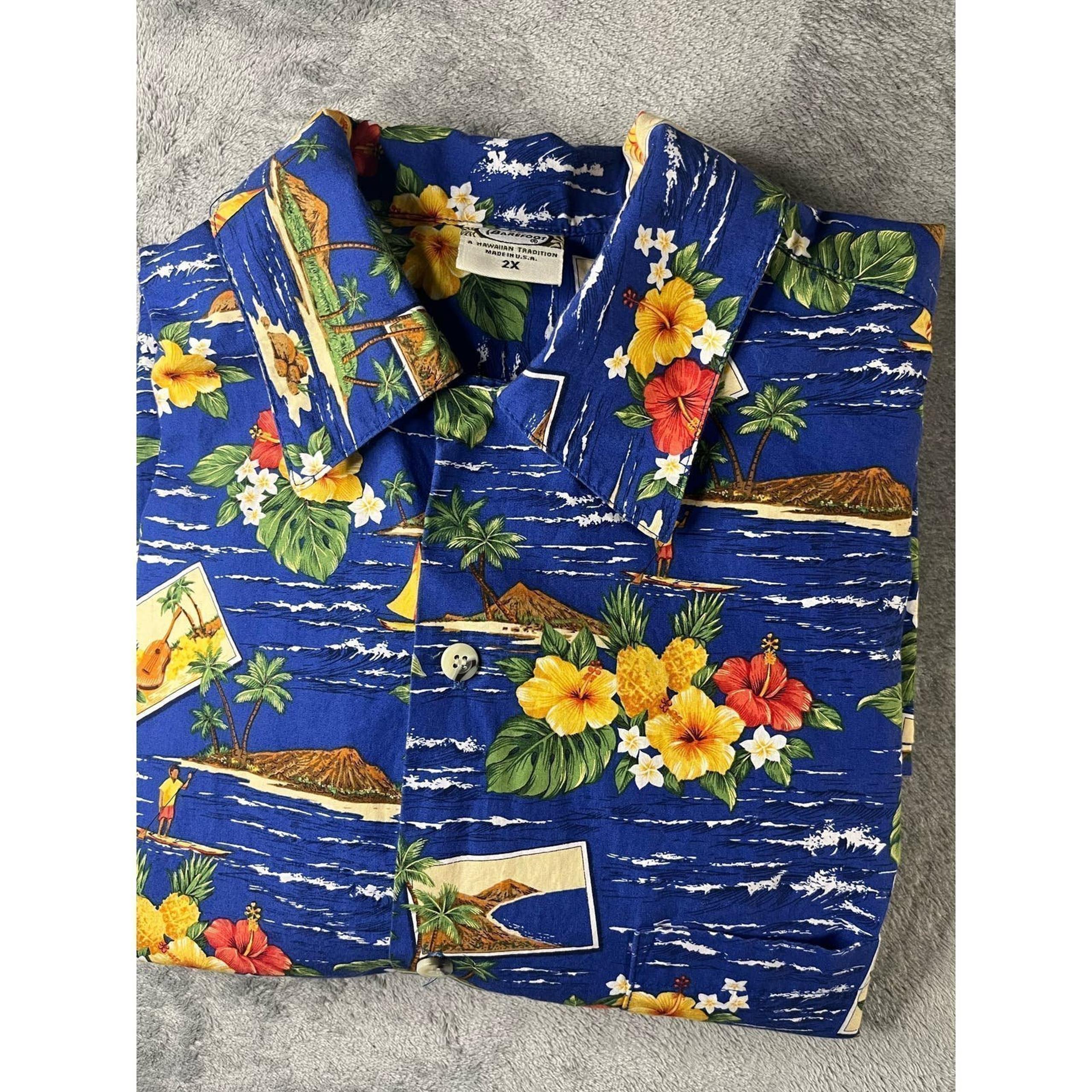Go Barefoot Hawaiian Shirt Size XXL