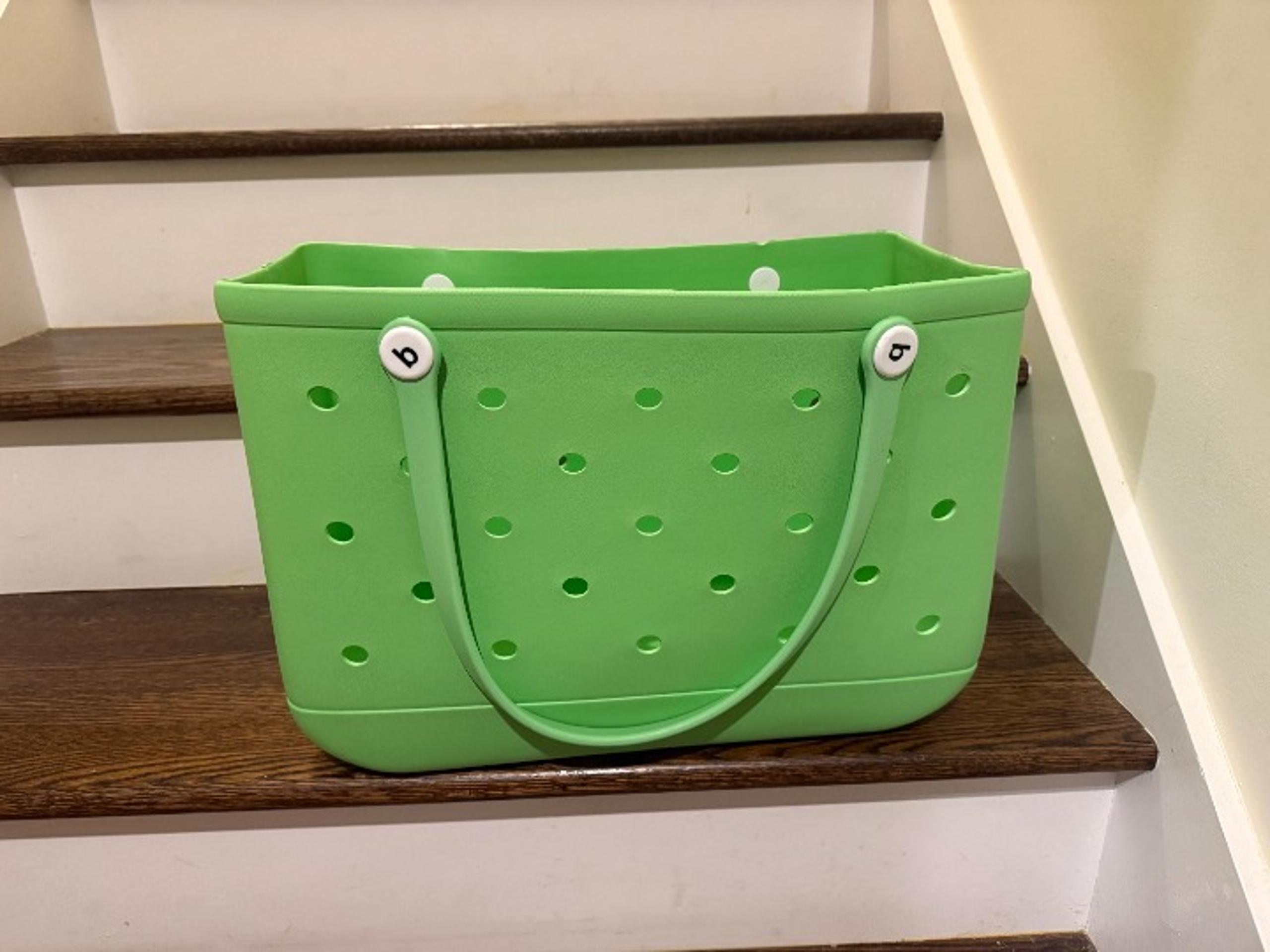 rubber beach bag 18 inch green