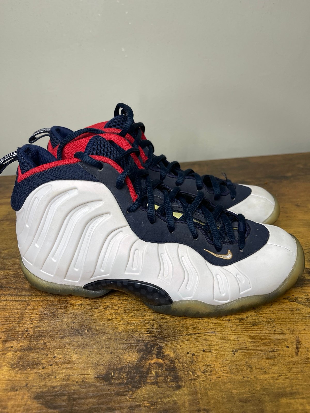 Nike Air Foamposite One PRM Olympic 2016 USA White Size 4Y 644791-403