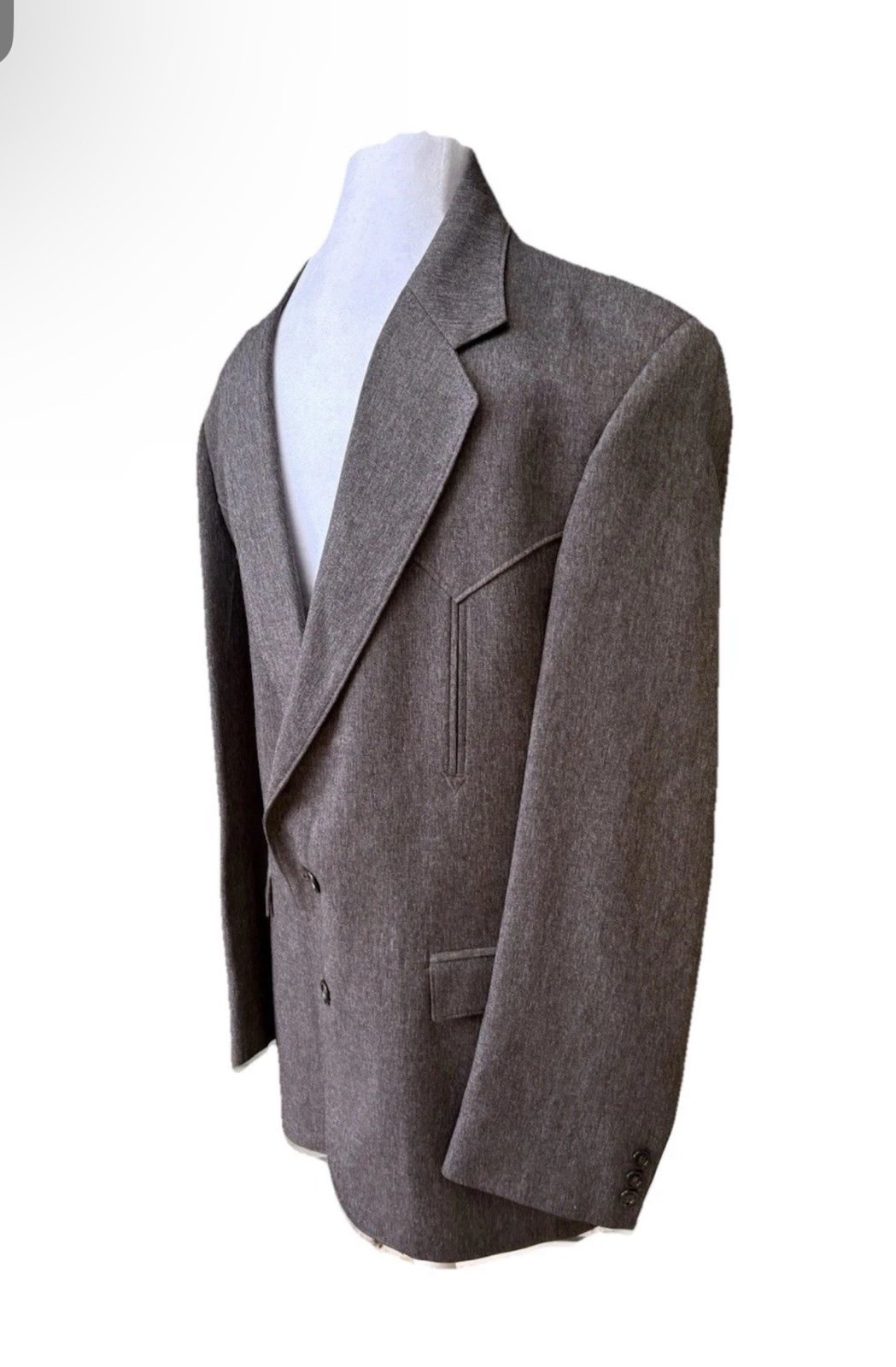 Vintage 70’s 40R Circle S Western Coat Blazer USA Retro Cowboy Gray Brown